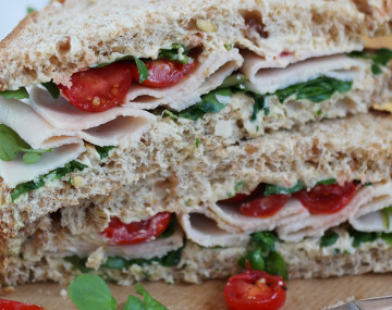 Turkey, Watercress and Tomato Sandwich
