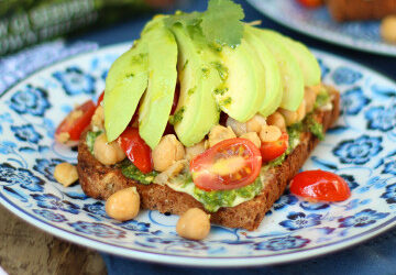 Chickpea, Tomato, Avocado Open Sandwich